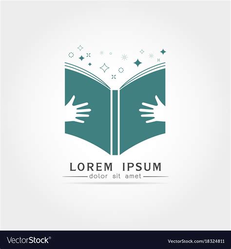 Education book logo design Royalty Free Vector Image