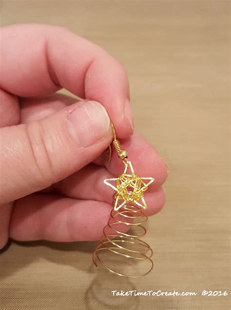 DIY Wire Christmas Tree Earrings - Take Time To Create