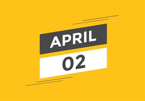 april 2 calendar reminder. 2nd april daily calendar icon template ...