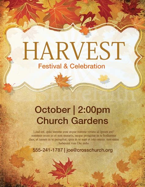 Church Harvest Festival Flyer Template Template | Flyer Templates