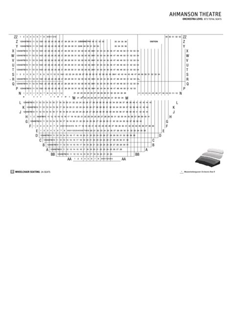 Ahmanson Theatre Seating Chart printable pdf download