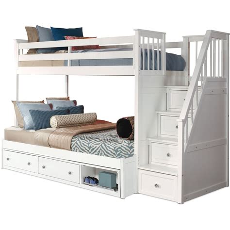 Flynn Storage Bunk Bed with Storage Stairs | American Signature ...