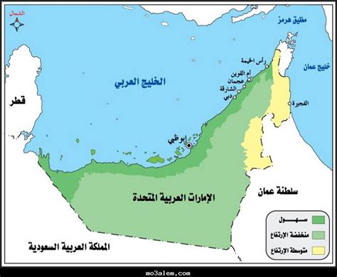 خريطة الإمارات صماء مع كافة المدن والدول المحيطة بها بأعلى جودة - موسوعة