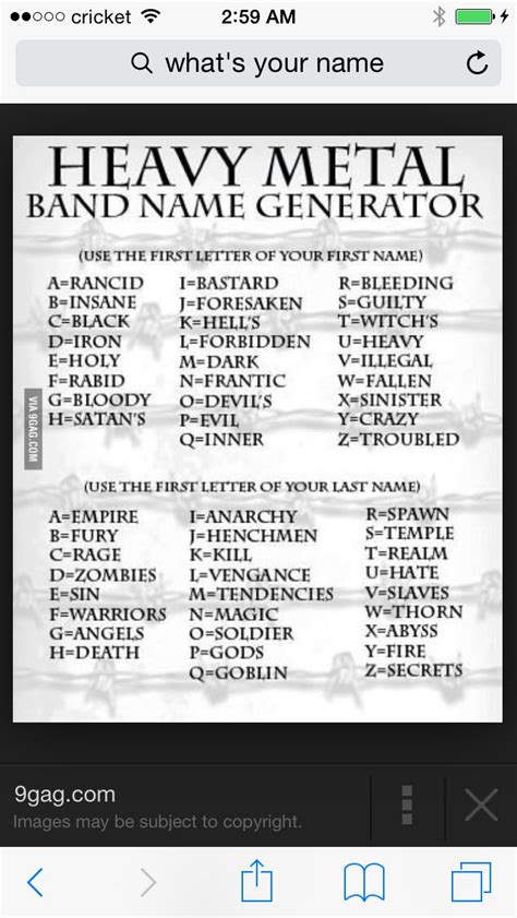 Heavy metal band name | Band name generator, Heavy metal bands, Metal bands