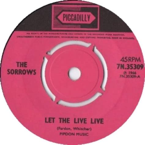 The Sorrows – Let The Live Live | Releases | Discogs