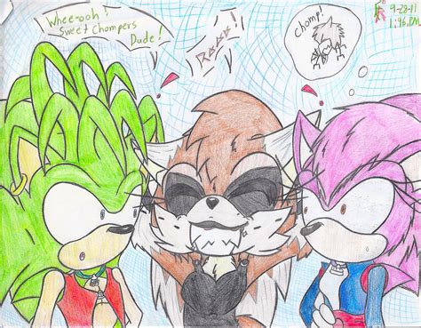 Manic and Sonia Meet Evolia - Manic the Hedgehog Fan Art (26911817) - Fanpop