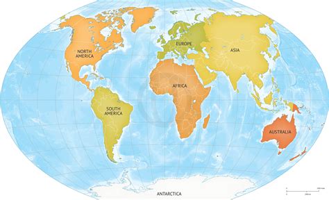 World Globe Map Continents - WeSharePics