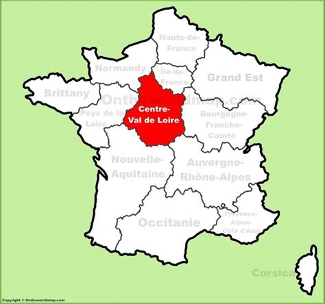 Centre-Val de Loire location on the France map | France map, Brittany ...