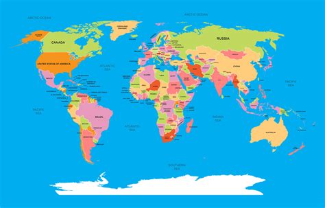 World Map with Country Name 20066394 Vector Art at Vecteezy