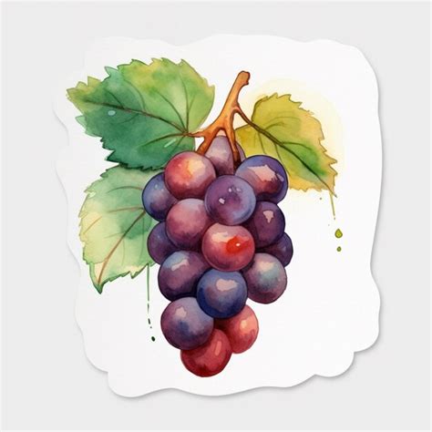 Premium AI Image | A watercolor drawing of grapes on a white background