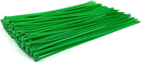 Oksdown 100 Pack Green Plastic Cable Ties 200mm×3.6mm Heavy Duty Nylon Garden Zip Tie Multi ...