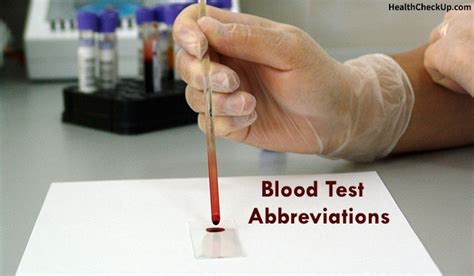 21 Types of Blood Tests with Abbreviations | Health Checkup