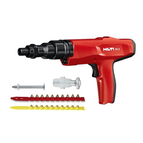 Hilti DX 2 Powder-Actuated Tool with Steel / Concrete Fasteners and Boosters 3521178 - The Home ...