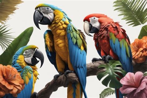 Premium AI Image | Beautiful yellow and blue macaw parrot