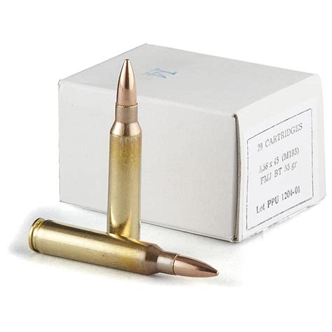 600 rounds PPU .223 5.56x45mm 55 Grain FMJ-BT Ammo - 227305, .223 (5 ...