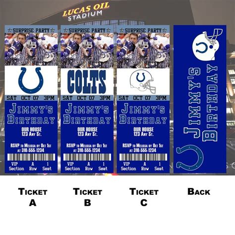 Indianapolis Colts Ticket Invitation by BoxPartyEvents on Etsy | Ticket ...