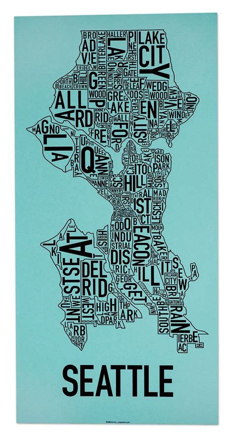Seattle Map Sticker By Clairelordon Redbubble - vrogue.co