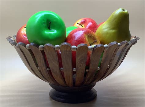 Lazy Suzan Wooden Fruit Bowl / Centerpiece Fruit Basket / - Etsy UK