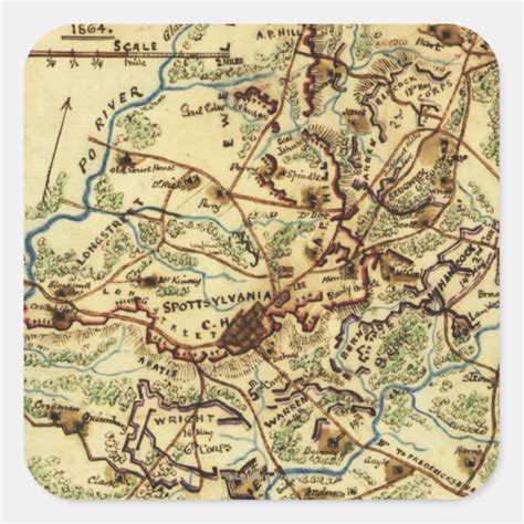 Battle of Spotsylvania Court House Square Sticker | Zazzle