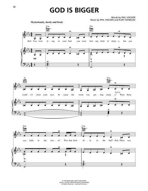 Phil Vischer "God Is Bigger (from VeggieTales)" Sheet Music Notes | Download Printable PDF Score ...