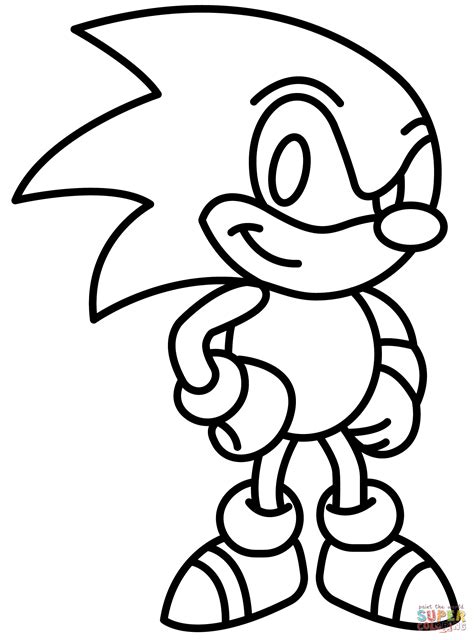 Chibi Sonic Hedgehog coloring page | Free Printable Coloring Pages