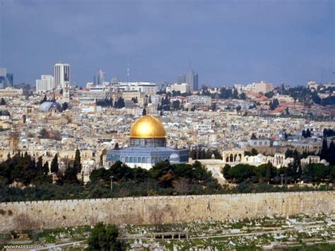 Jerusalem, Israel - Dome of the Rock, Wall, Mount of Olives