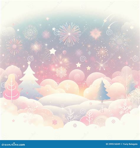 Delicate Pastel Christmas and New Year Backgrounds Stock Illustration - Illustration of abstract ...