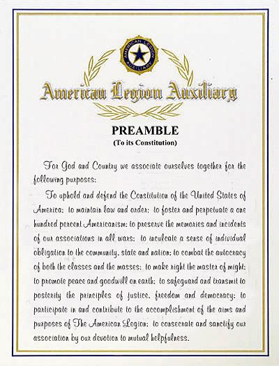 Auxiliary Preamble - American Legion Flag & Emblem