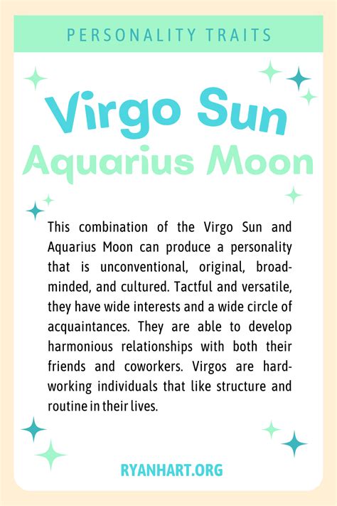 Virgo Sun Aquarius Moon Personality Traits | Ryan Hart