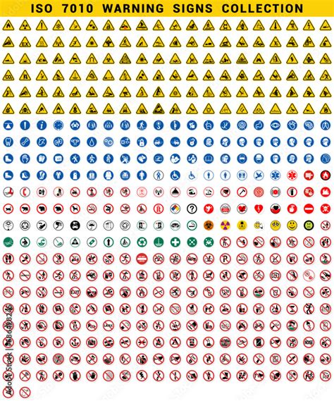 ISO 7010 WARNING SIGNS SET SYMBOL SAFETY COLLECTION Stock Vector | Adobe Stock