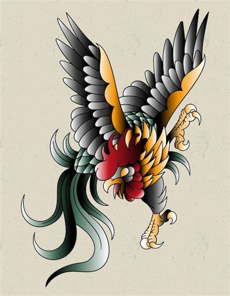 Premium Vector | Rooster zodiac sign tattoo