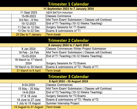 Academic Calendar – DCBS