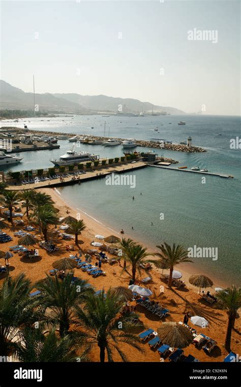 View overthe Beaches of Aqaba, Jordan Stock Photo - Alamy