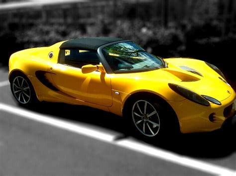 Yellow sports convertible free image download