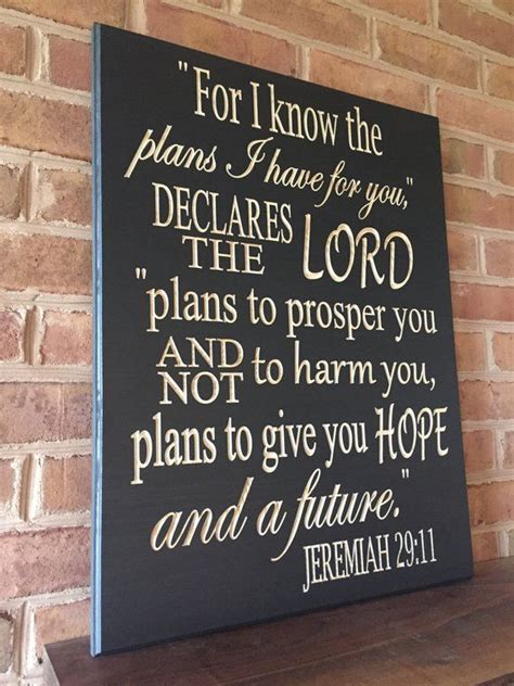 Scripture wall art, Jeremiah 29:11, large Bible verse sign, for I know ...