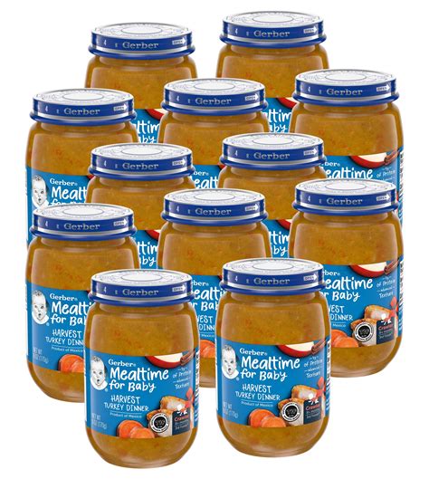 (12-Pack) Gerber Mealtime for Baby 3rd Foods Harvest Turkey Dinner Baby ...