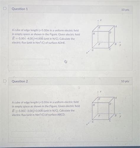 Solved A cube of edge length L=5.00 m in a uniform electric | Chegg.com