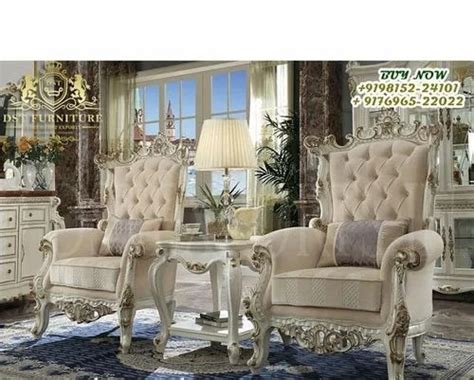 Classic Crafted White Gold Finish Accent Chair White Finish Lounge ...