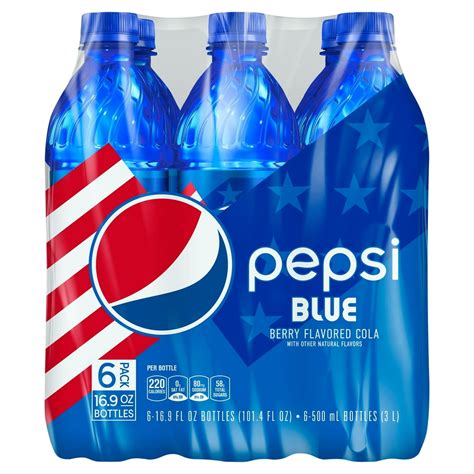 Pepsi Blue Berry Flavored Cola 16.9 Fl Oz 6 Count Bottle - Walmart.com - Walmart.com