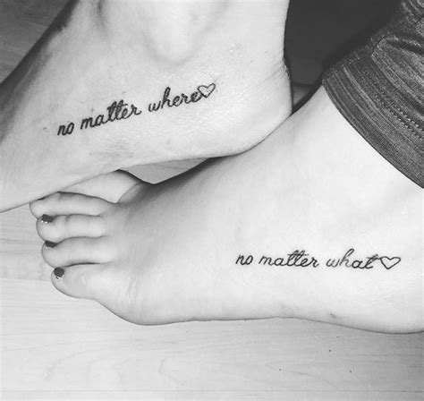 "No Matter Where, No Matter What." | Matching friend tattoos, Friendship tattoos, Matching best ...