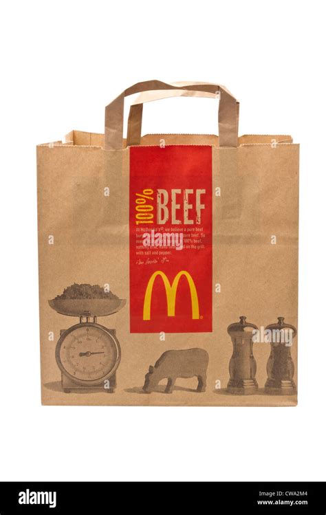 McDonald's bag isolated on white background Stock Photo - Alamy