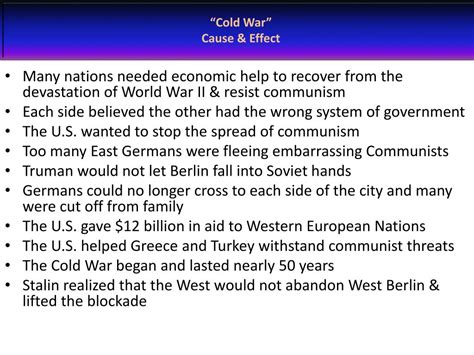 PPT - “Cold War” Cause & Effect PowerPoint Presentation, free download ...