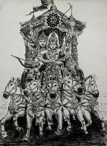 God Image Black Krishna Mahabharata Painting With Pen, Size: A4 at Rs ...