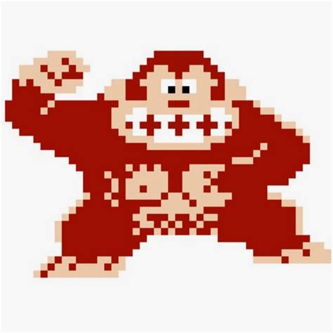 Un sprite del antiguo videojuego de Nintendo llamado Donkey Kong. En esta imágen, el sprite ...