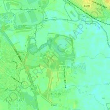 Elvaston Castle topographic map, elevation, terrain