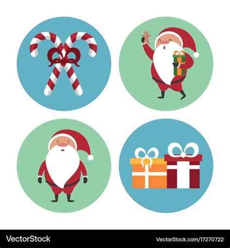 Cute christmas icons Royalty Free Vector Image