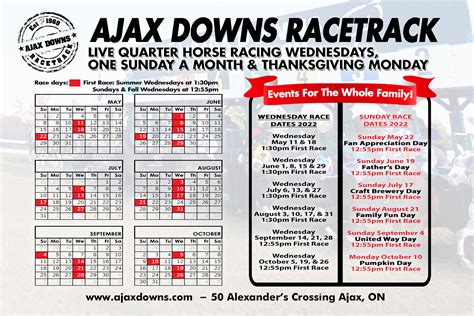 Race Schedule - Ajax Downs