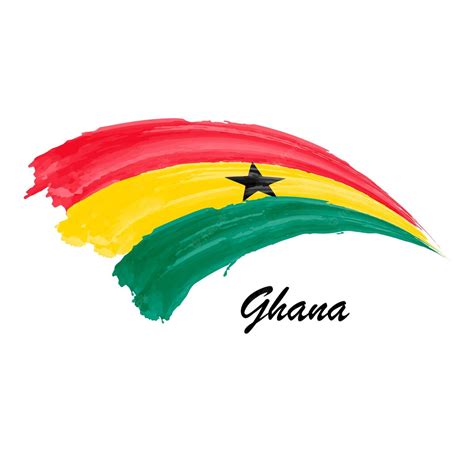 Premium Vector | Watercolor painting flag of ghana hand drawing brush ...