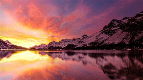 Winter Mountain Sunset Wallpapers - Top Free Winter Mountain Sunset ...