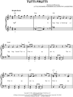 "Tutti Frutti" Sheet Music - 7 Arrangements Available Instantly - Musicnotes